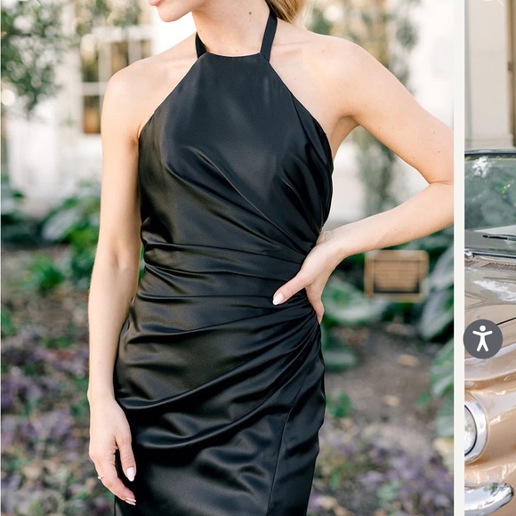 Black formal satin dress - Picture 2 of 9